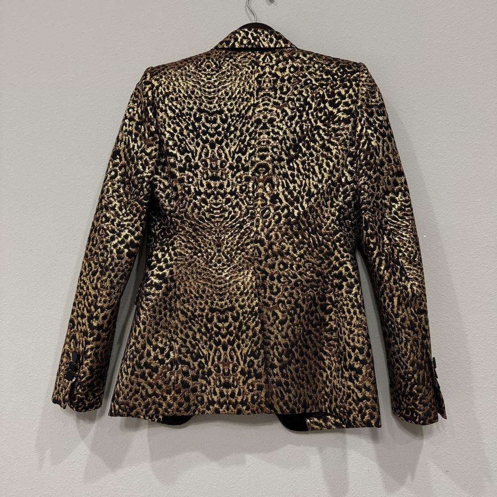 Dsquared2 Runway Tuxedo Blazer Leopard Brocade Metallic US 2, XS - Picture 6 of 16